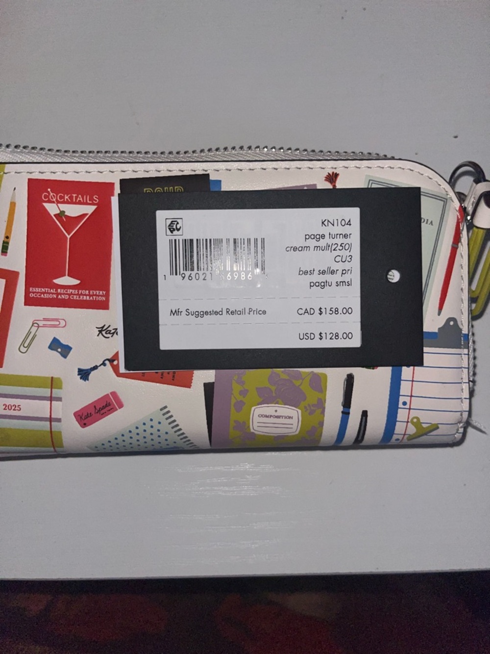 kate spade yellow cardholder wallet with glitter snap - Picture 4 of 4